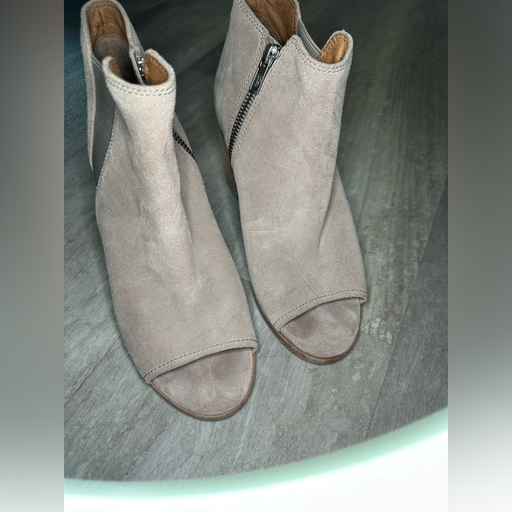 Frye booties. 3 1/4 inch heel. Like new condition. Leather.